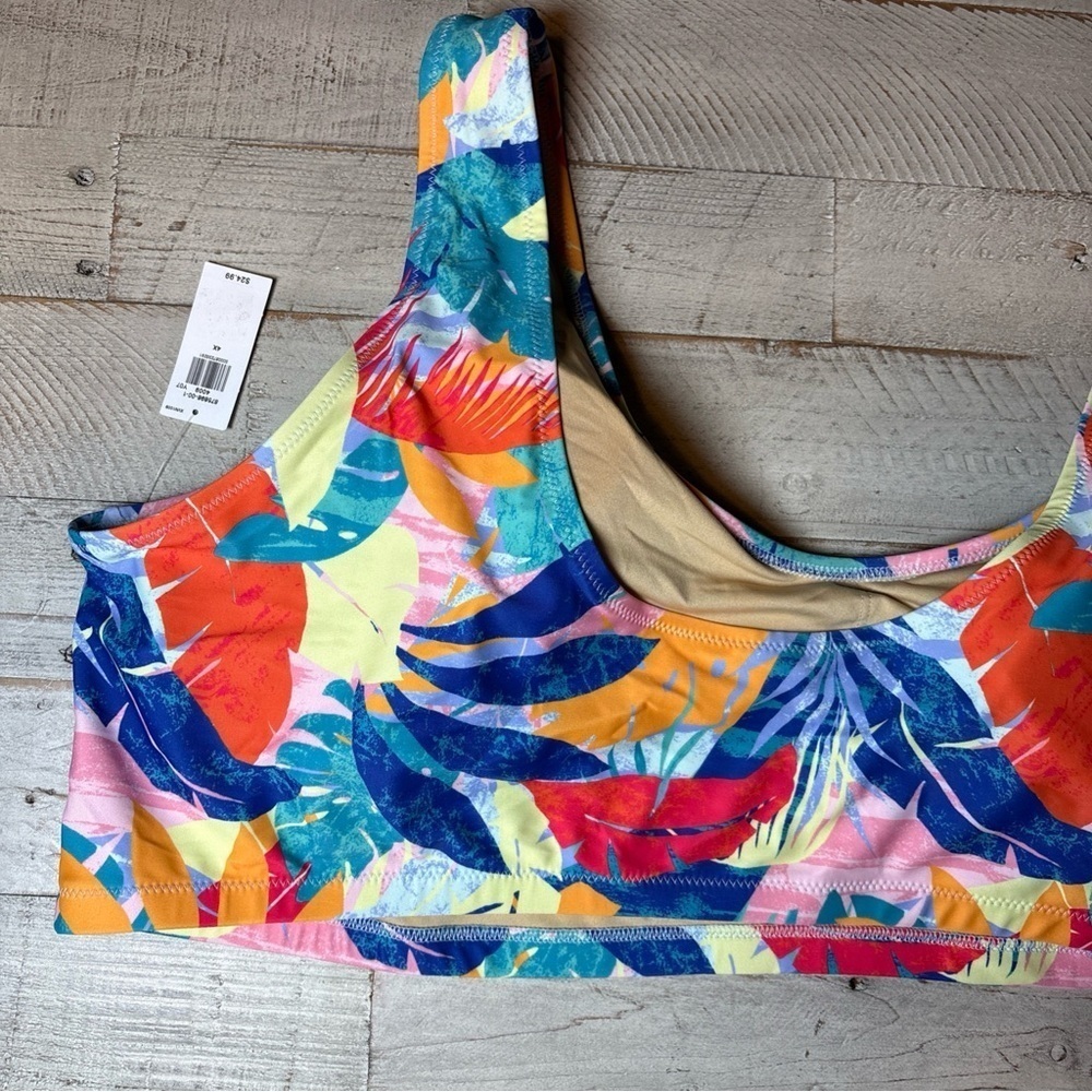 Old Navy Women’s Scoop Bikini Swim Top Orange Blue Size 4X NWT! - Picture 13 of 15